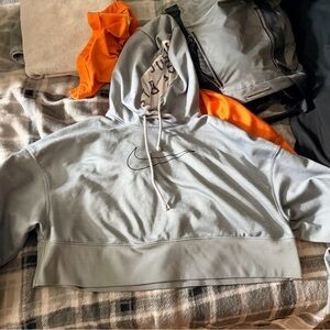 Nike Light Gray Hoodie with Black Logo